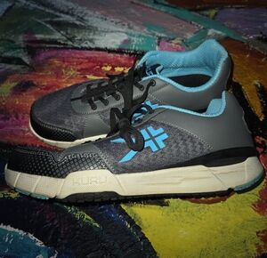 KURU Kids Gray Sneakers with Light Blue Accents